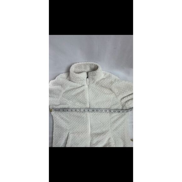 Free 2B White Plush Full Zip Jacket sz M Casual Teddy Spring Transitional Soft - Picture 11 of 12